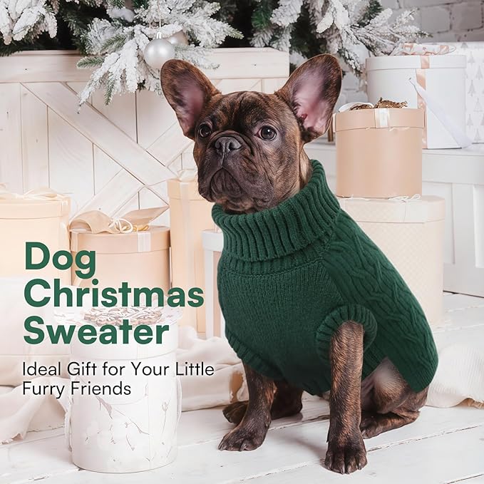 Queenmore XL Dog Sweater,Dog Sweaters for Extra Large Dogs Girls Boys,Warm Pullover Sleeveless Winter Dogs Sweaters,Pet Christmas Coat for Extra Large Breeds,Pitbull, Boxer(Green,XL)