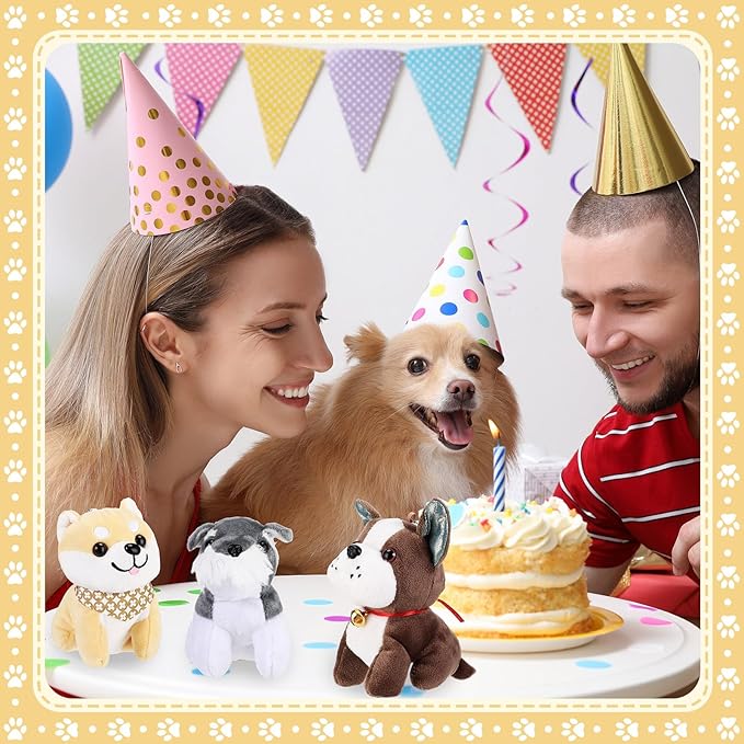 Aoriher 18 Pcs Mini Plush Dogs Bulk Puppy Stuffed Animals Small Stuffed Cute Assorted Soft Plush Toys Doll for Puppy Birthday Party Favors(Novelty Dog)