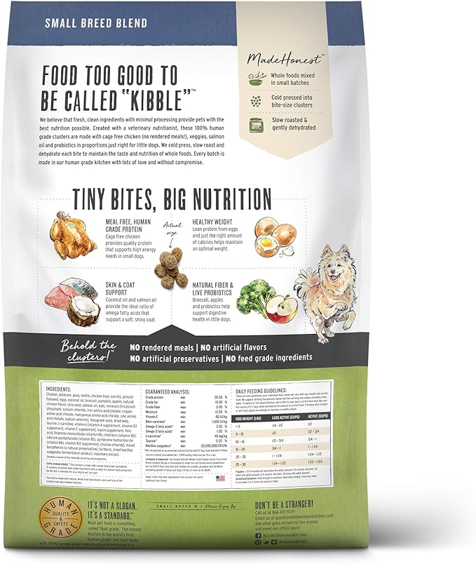 The Honest Kitchen Human Grade Whole Food Clusters Small Breed Blend Grain Free Dry Dog Food - Chicken, 10 Pound Bag
