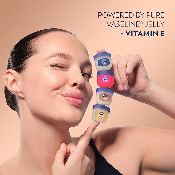 Vaseline Lip Balm Mini 2 ct Cocoa Butter For Dry Cracked Skin Hydrating Lip Balm 0.5 oz