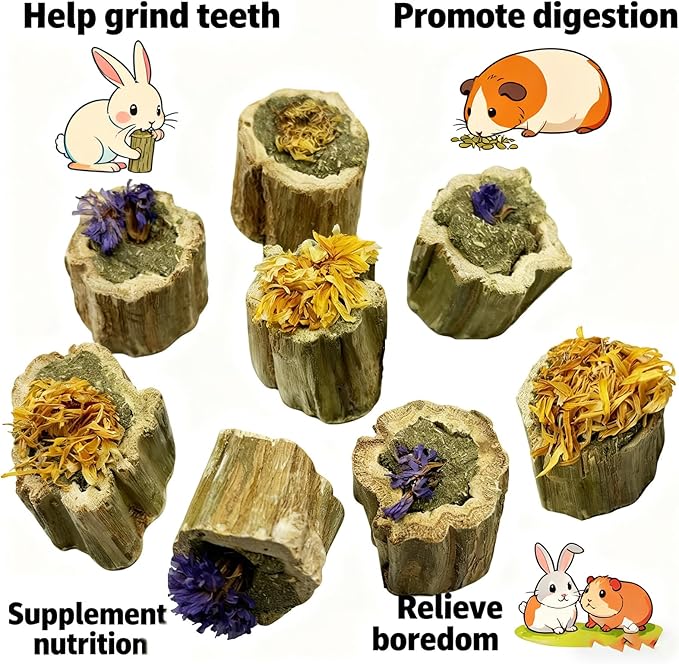 Rabbit Chew Toys Guinea Pig Treats Natural Papaya Wood Chew Sticks for Teeth Bunny Guinea Pig Hamster Chinchilla