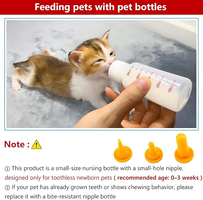 Pet Feeding Bottle and Syringe Set for Puppies and Kittens