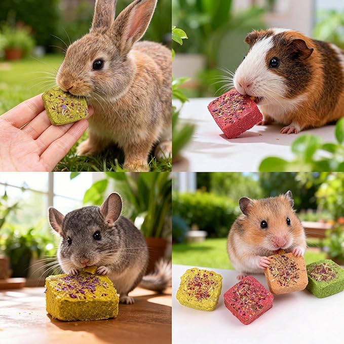 Abizoo Rabbit Chew Toys for Bunny Natural Rabbits 15Pcs Chew Treats with Organic Timothy Hay Carrot Pumpkin Calendula Beet and Rose, Bunny Treat for Rabbits Guinea Pigs Hamsters Chinchillas