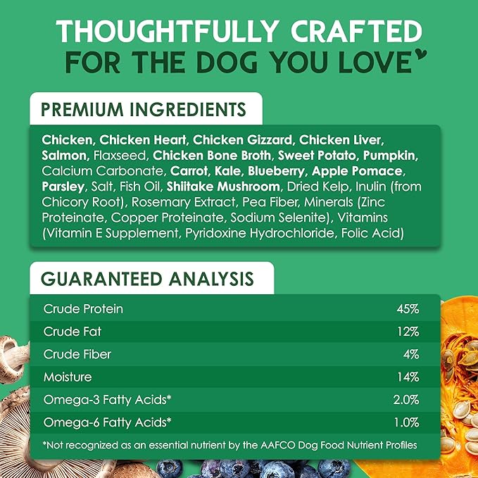 Farmland Traditions The Good List Air-Dried Dog Food, Premium Chicken & Bone Broth for Dogs, Protein Rich & Grain-Free Nutrition, 5.5 Pound Bag
