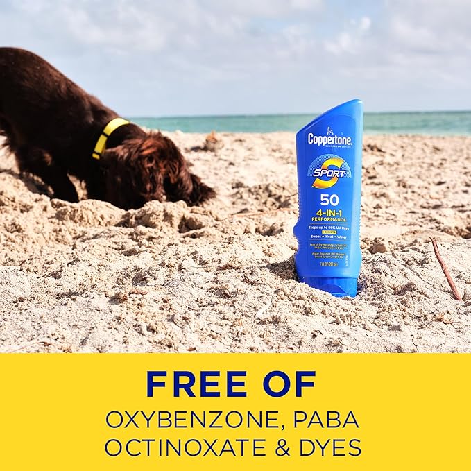 Coppertone SPORT Sunscreen Lotion Broad Spectrum SPF 50 (7 Fluid Ounce) (Packaging may vary)