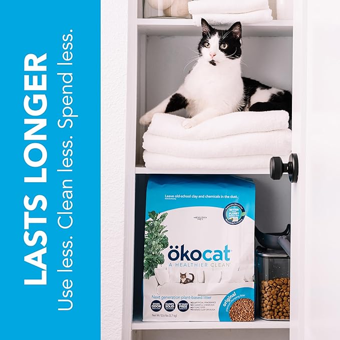 ökocat Original Wood Clumping Cat Litter, Unscented, 26 pounds XL - Natural Ingredients, Stops Odor, Clumps Solid, 99% Dust Free, Great for All Cats
