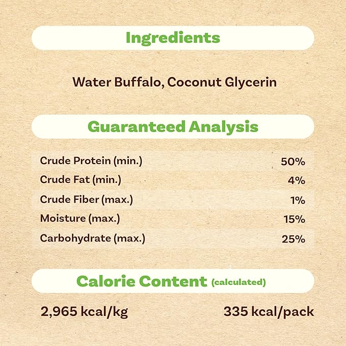 AFreschi Buffalo Dog Treats, All-Natural, Hypoallergenic, High Protein, Low Fat, Human Grade Puppy Chews – Healthy Grain-Free Training Treats, 4oz Jerky