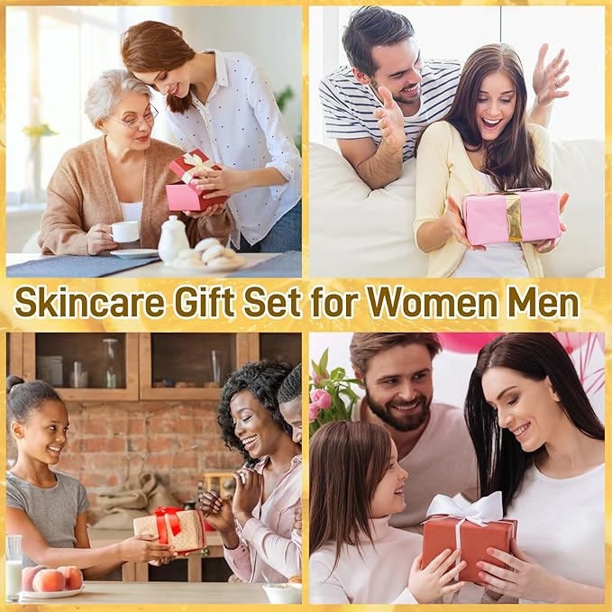 5Pcs Valentines Day Vitamin C Skincare Set, Skin Care for Kids, Skincare Gift Sets with Cleanser, Toner, Serum, Eye Cream, Facial Cream, Skin Care Set for Girls Ages 8-12, Travel Facial Kit for Girls