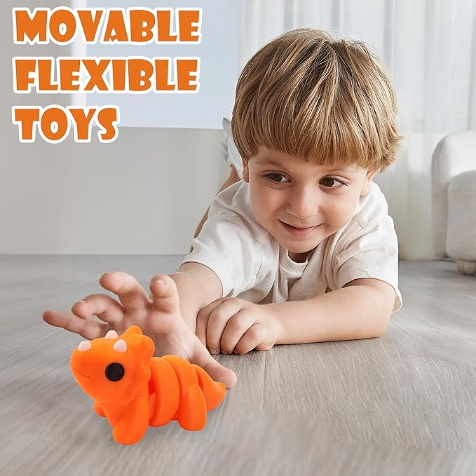 5.5IN 3D Printed Animals for Kids' Room Decor, Adorable 3D Printed Toys for Birthday Gifts and Party Favors, Unique 3D Printed Stuff for Desk Organizers and Creative Collections (Triceratops)