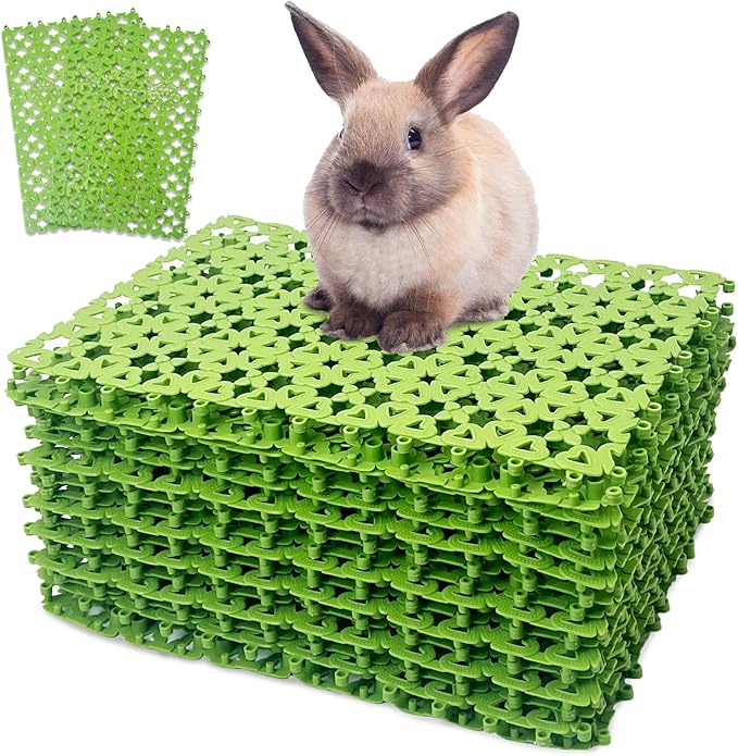 kathson 20PCS Rabbit Cage Mat Feet Pad Plastic Cage Mat Floor Mats Bunny Hole Leak Water Pads for Pet Cats Dogs Hamster Rat Chinchilla Guinea Pig and Other Small Animals