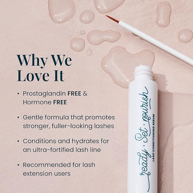 FlutterHabit Ready, Set, Nourish Lash Conditioning Serum - Lash Conditioner For Thicker & Fuller Lashes - Eyelash Serum for Women - Peptide Formula Lash Serum for Fuller Lashes - 3ML