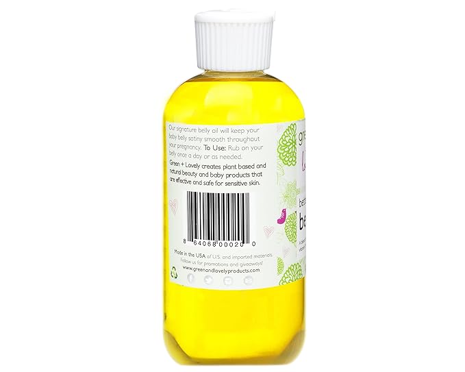 Green + Lovely Better than Butter Belly Oil Pregnancy Stretch Mark Prevention, Stretch Mark Cream, Pregnancy Must Haves, Pregnancy Essential, Enhanced Vitamin E Skin Elasticity, 9 Fl Oz Lavender