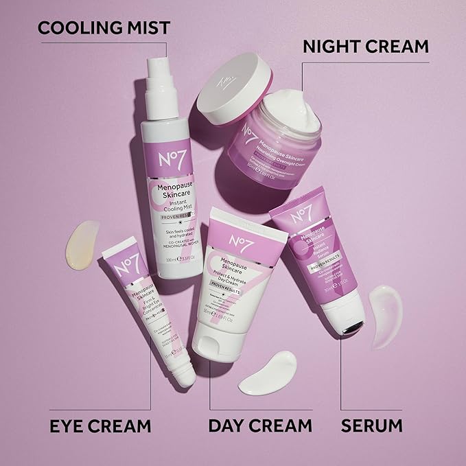 No7 Menopause Skincare Firm & Bright Eye Concentrate - Revitalizing Eye Cream for Dark Circles, Wrinkles & Under Eye Puffiness - Menopause Relief Cooling Roller for Refreshing Tired Eyes (15 ml)