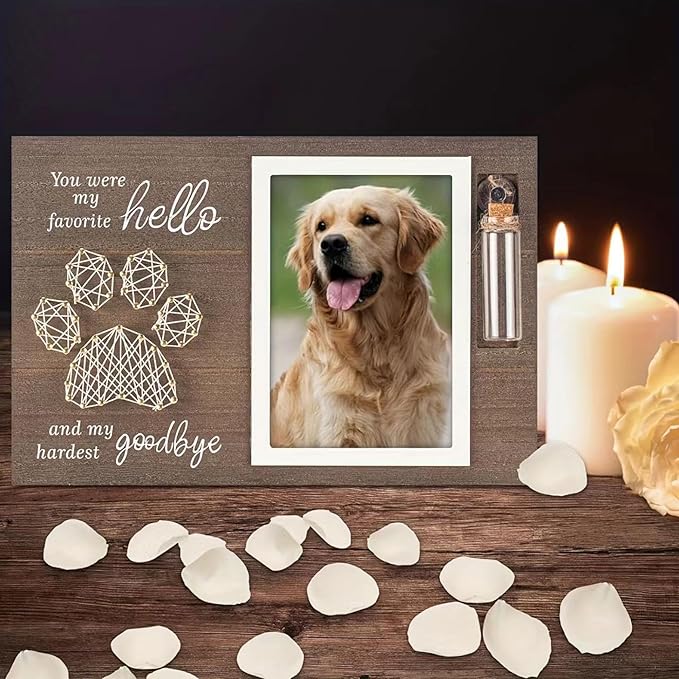 Sympathy Picture Frame - Pet Memorial Gifts for Dogs, Remembrance Photo Frame for Loved Pets, Dog Memorial Gifts for Loss of Dog