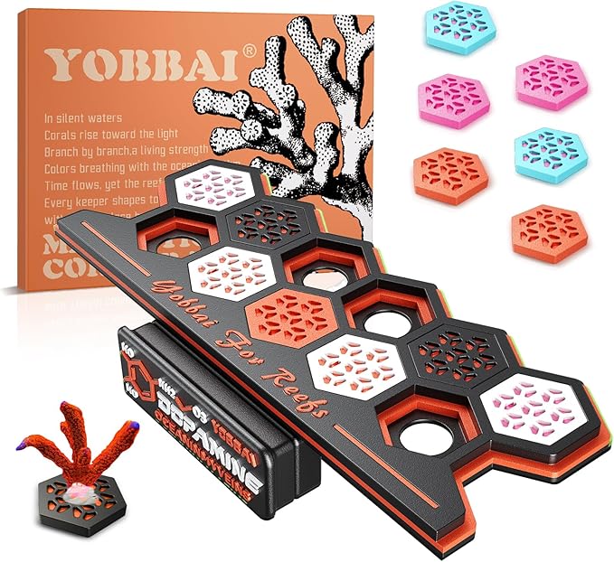 Magnetic Coral Frag Rack for Reef Tank, Saltwater Aquarium Frag Holder with 11 Slots & 13 Frag Plugs, Strong Magnet Glass Mount (Up to ~2cm), Multi-Use Aquarium & Hydroponic Plant / Reptile Display Stand
