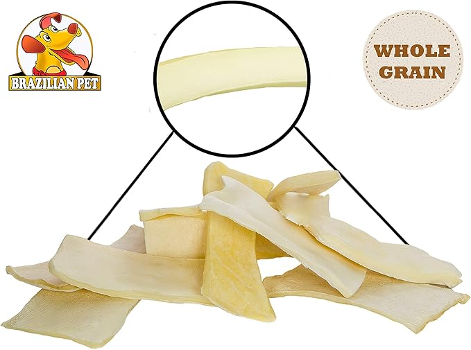 Brazilian Pet Premium Thick Cut Chips, Wholegrain Rawhide (Last Much Longer Than Traditional Chips). 100% Natural. Great Behavioral Dog Chewing Treat Solution. No Preservatives. (10 Pounds)