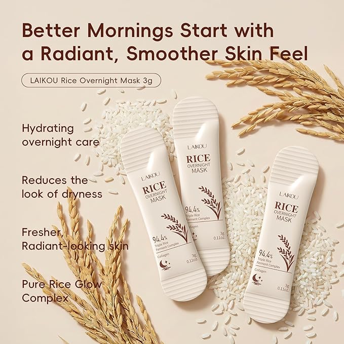 LAIKOU Korean Skin Care, Skin Care Set, Solid Shampoo, Eye Mask, Overnight Mask with Rice Cleanser, Toner, Eye Cream, Glow Serum,Cream for Women Teen Girls Mom Daughter Mother's Day Christmas Birthday