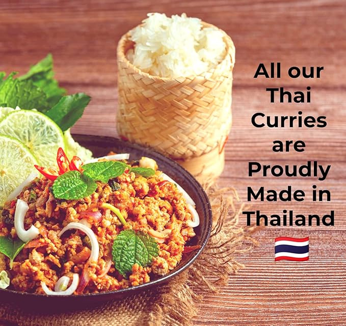 Organic Massaman Curry Paste - Authentic, Vegan, Dairy-Free, and Sugar-Free - Made in Thailand | 6 x 2.8 oz Pouches