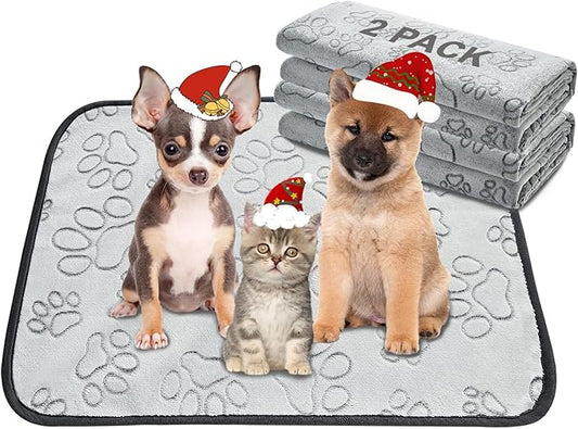 Qeils Reusable Puppy Pads, 2 Pack Washable Pee Pads for Dogs, Waterproof Non Slip Wee Wee pad, Absorbent and Leakproof Training Mats for Potty, Crate, Playpen, Bed, Sofa, 18"x 24"