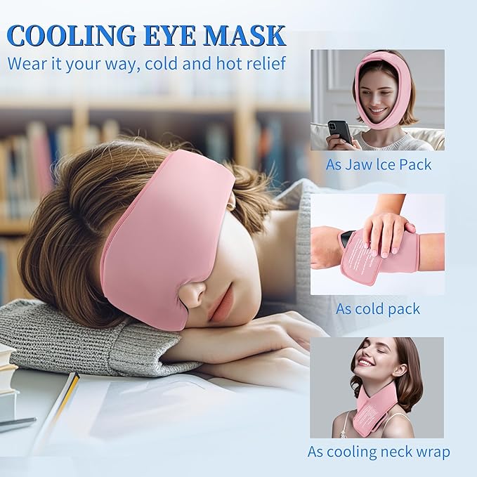Cooling Face Mask for Morning Routine: Self Care Gifts for Women - Gel Eye Mask for Eye Care,Reduce Puffiness - Flexible Cold Compress for Skincare & Home Spa,Ice Pack Gift for Mom, Valentines Day