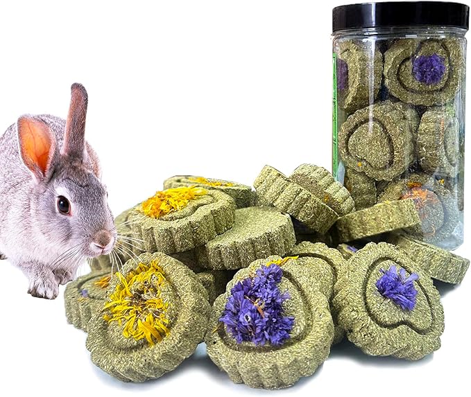 Rabbit Chew Toys for Teeth, 18PCS Natural Timothy Hay Chew Toy, Improve Dental Health for Bunny/ Chinchilla/ Guinea Pig/ Hamsters/ Holland Lop, Small Rodent Pet Molar Teeth Treats Toys