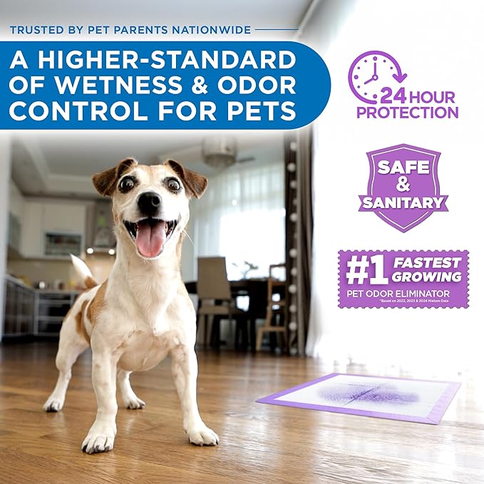 POOPH® Potty Pads™ – 25 Count – Superior Absorbency & Odor Control – Absorbs 59oz, Leak-Proof, Track-Proof, Spill-Proof – Quick-Dry, Disposable, 24x24 Inch – for Puppies, Seniors, Housebound Pets