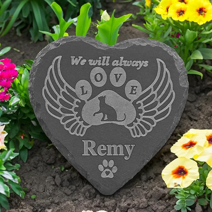 Pet Memorial Stones for Cats, Cat Gifts Loss of Cat, Sympathy Gift, Remembrance Gift Bereavement Passed Away In Memory 4''×4''/10×10cm