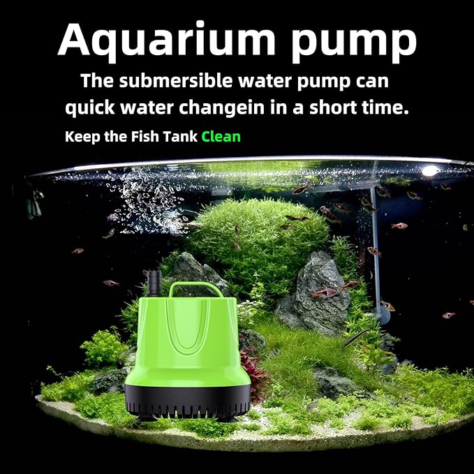 FREESEA Fountain Submersible Water Pump: 845 GPH 60W Small Sump Pump for Outdoor Pond Hydroponic Statuary Waterfall Aquarium Fish Tank