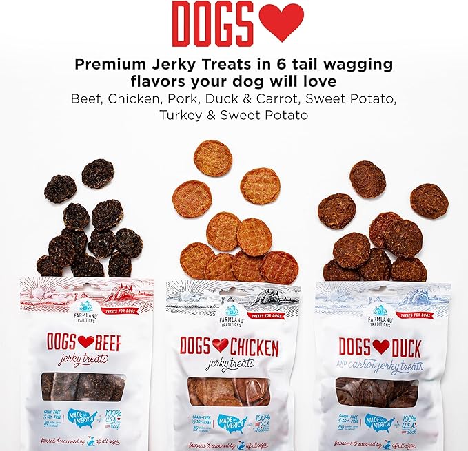 Farmland Traditions New Filler Free Dogs Love Pork Premium Jerky Treats for Dogs 2.5 Pound (Pack of 1).