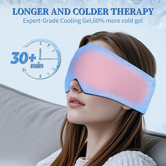 Cooling Face Mask for Morning Routine: Self Care Gifts for Women - Gel Eye Mask for Eye Care,Reduce Puffiness - Flexible Cold Compress for Skincare & Home Spa,Ice Pack Gift for Mom, Valentines Day