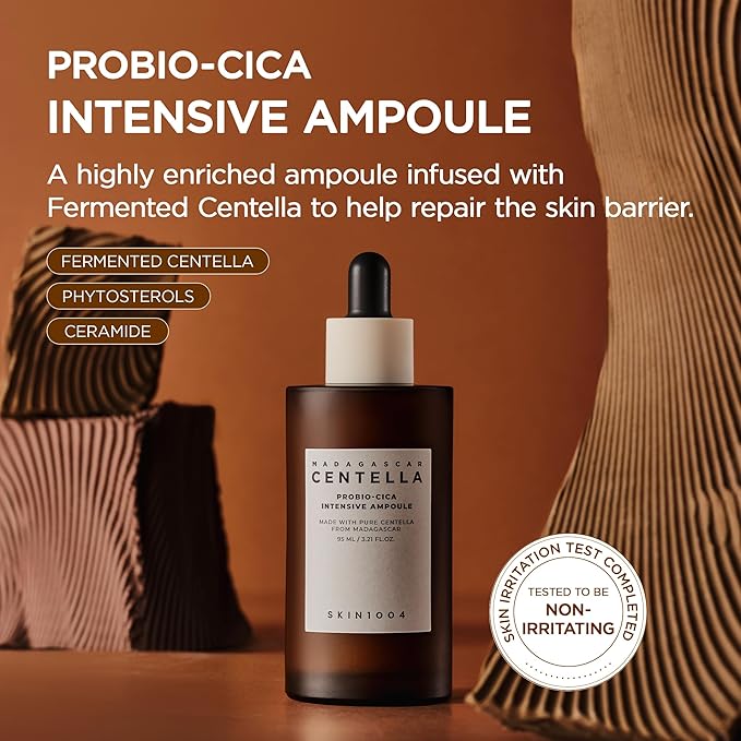SKIN1004 Probio Cica Intensive Ampoule, Centella Serum for Face with Ceramide, Facial Serum for Nourishing & Soothing, Centella Ampoule for Skin Barrier Support, Korean Skin Care, 3.21fl.oz / 95ml
