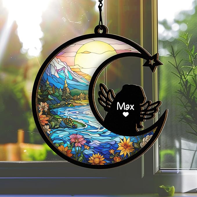 Chillever Boxer Memorial Suncatcher – Custom Pet Remembrance Ornament, Dog Loss Sympathy Gift