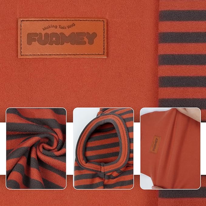 FUAMEY 2 Pack Dog Fleece Vest for Extra Small Dogs,Puppy Stretchy Dog Sweatshirts Warm Dogs Pullover Winter Pet Sweaters with Leash Hole Puppy Turtleneck Sleeveless Orange XXS