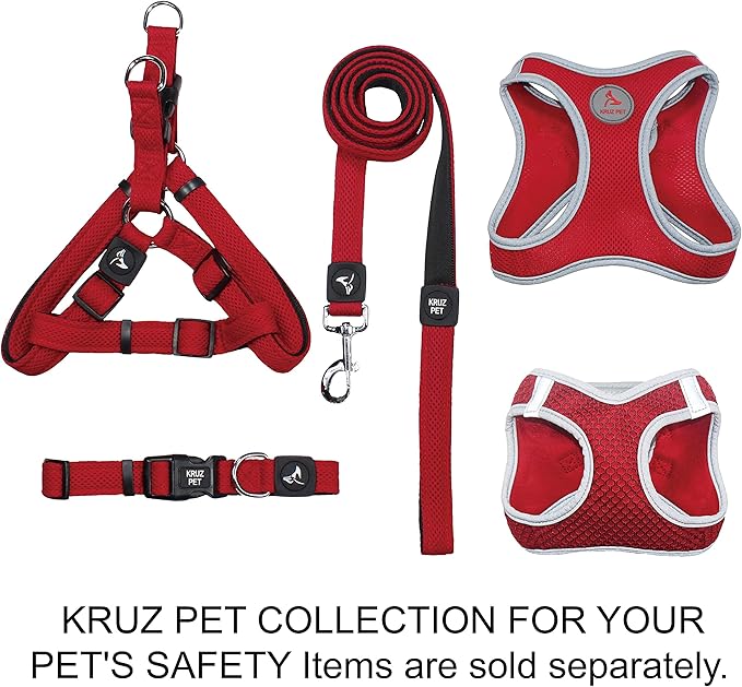 Kruz No Pull Dog Harness (Chest 26”-38”, Weight 44-88 lbs) Heavy-Duty Pet Harness for Large Breeds, Ultra-Comfort Fit, Lifetime Durability, Adjustable Dog Harness No Pull Design (Blue, Large)