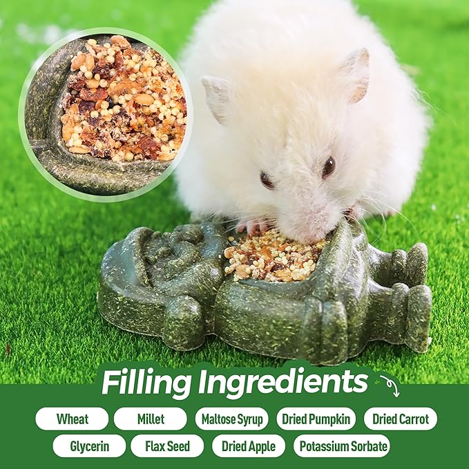 TEEWY Santa Claus Guinea Pig Toys, Natural Vegetables, Fruits and Timothy, Christmas Hamster Chew Toys for Teeth, Guinea Pig Toys Enrichment, Small Animal Chew Toys for Chinchilla, Rat, Gerbil, 2PCS