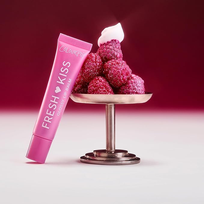 ColourPop Fresh Kiss Glossy Lip Balm - Hydrating Lip Care Enriched with Peptides + Hyaluronic Acid - Pearlescent Shimmer Finish - Vegan + Cruelty-Free - Raspberry Crème (0.49 oz)