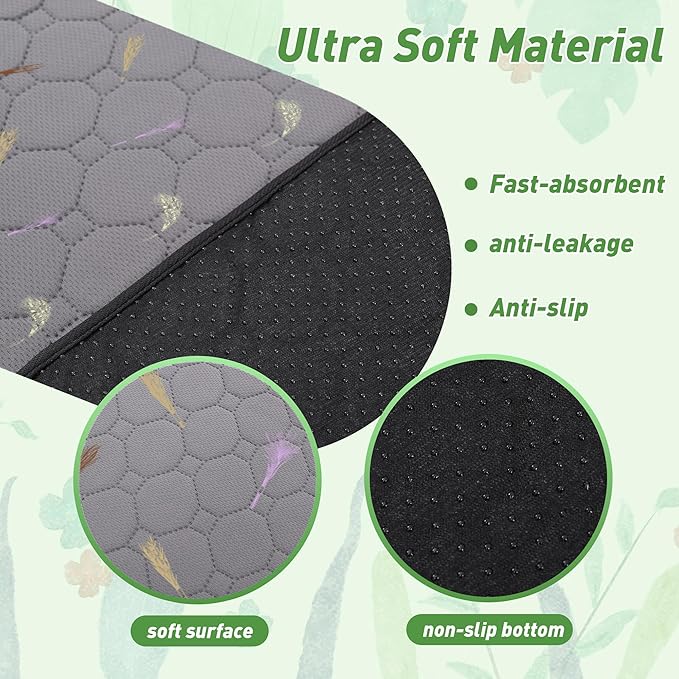 2Pcs Guinea Pig Cage Liners,Guinea Pig Fleece Cage Liners36''X48'' Super Absorbent Washable Pee Pads Reusable for Rabbit Hamster Chinchilla