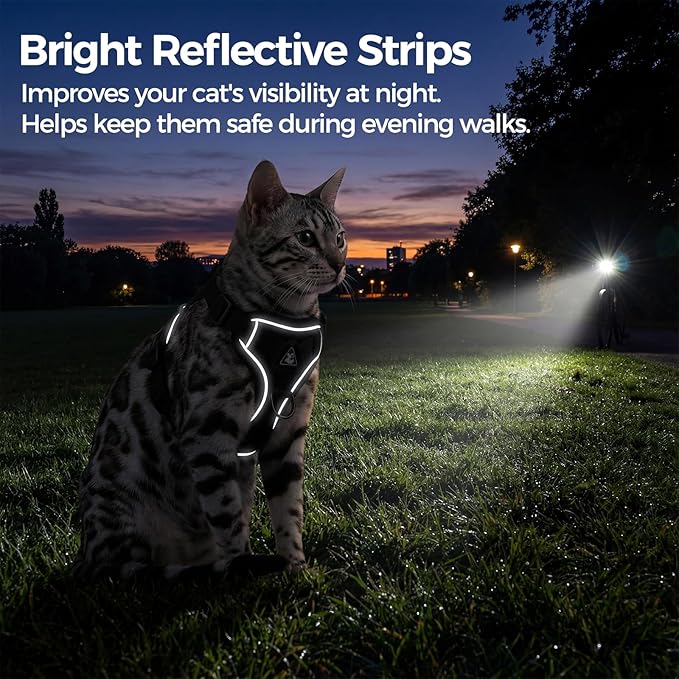 Cat Harness and Leash Set Escape Proof Tactical Extra Large Kitten Harness Emotional Support Cat Vest, Pink, XL