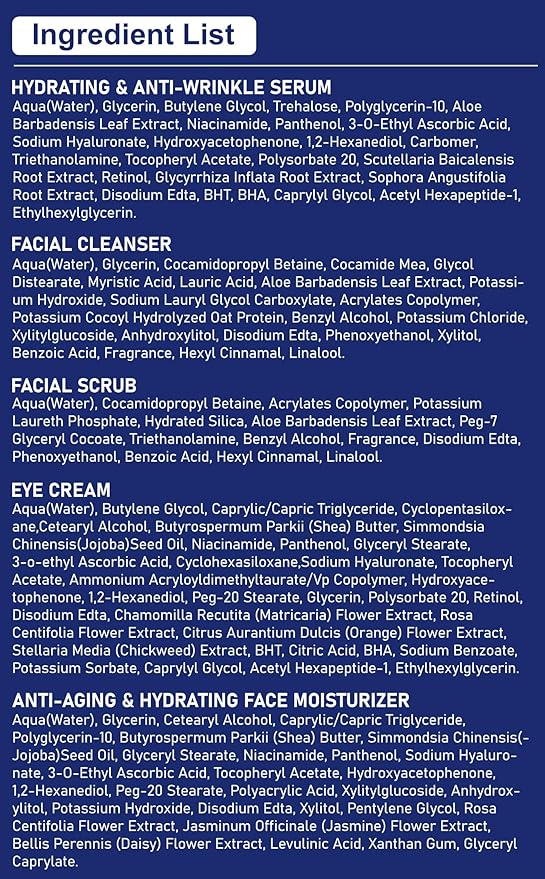 Skin Care for Men, Hydrate, Firm, Anti-Aging & Wrinkle Mens Self Care Facial Face Routine Kit,Birthday Valentines Gift Baskets for Young Men Him Teen Boy Dad Boyfriend Husband Christmas Gifts Ideas