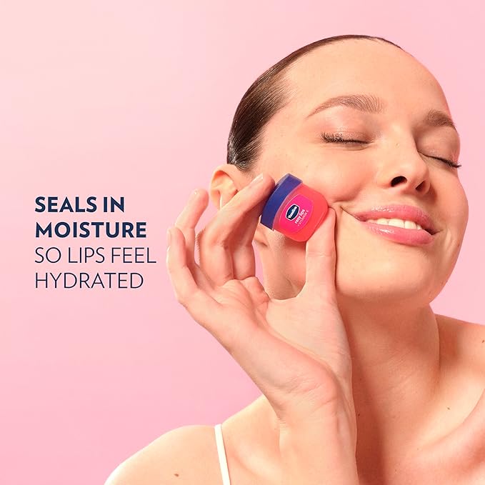 Vaseline Lip Therapy 2 ct Rosy Lips Mini For Dry, Chapped Lips Moisturizing Tinted Lip Balm 0.5 oz
