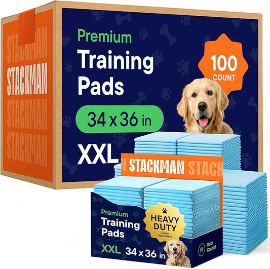 Puppy Pads Pet Pee Pads 34" x 36" [100-Count] Pet Training Disposable Pads, Extra Large Breed, Leak-Proof, Bulk Case Pack - for Golden Retrievers, Boxers, Great Danes, Heavy Duty Surface Protector