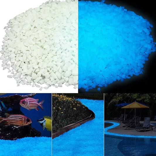 Wesiti Glow in The Dark Gravel, Fluorescent Glow in The Dark Rocks Decorations Fish Tank Rocks Decorative Aquarium Gravel Stones for Garden Room Planter Aesthetic, 300g/ 0.66lb (Sky Blue, 3-5 mm)