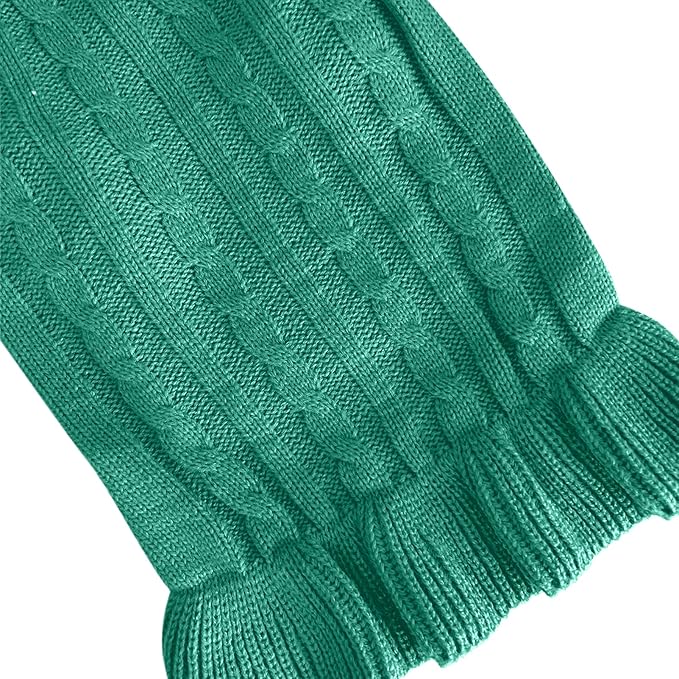 CHBORCHICEN Small Dog Sweaters Knitted Pet Cat Warm Dog Sweatshirt Winter Clothes Kitten Puppy Sweater (S, Dress-Green)