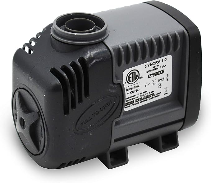 SICCE Syncra Silent 1.0 Multifunction 251 GPH Submersible Water Pump | Italian Made 16W Ultra Quiet Durable Aquarium Fish Tank, Fountain, Pond, Hydroponics, Terrarium Black | Freshwater & Saltwater