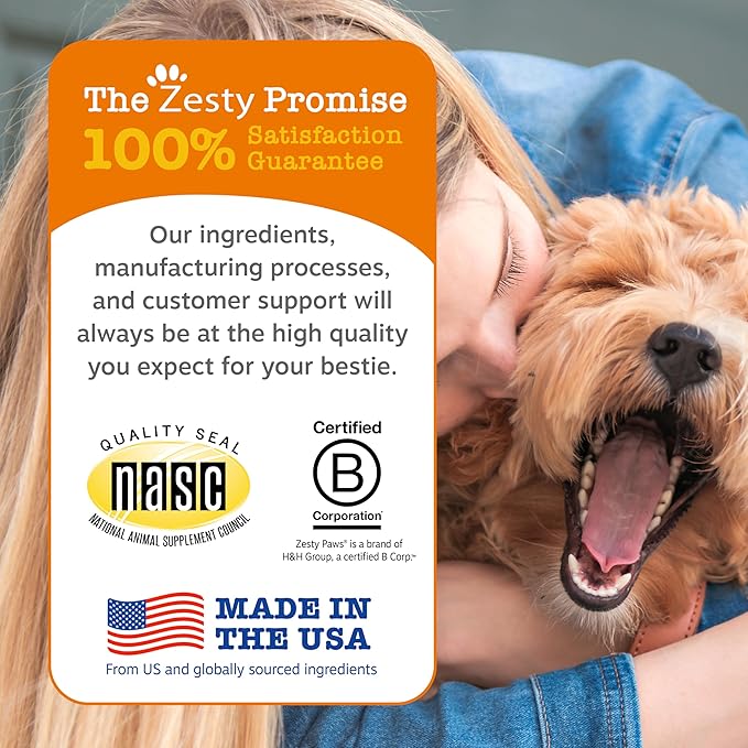 Zesty Paws Senior Advanced Calming & Cognition Soft Chews for Dogs - Supplements for Dog Brain Health & Nervous System Support + Calming & Relaxation -with Ashwagandha, DHA & Melatonin