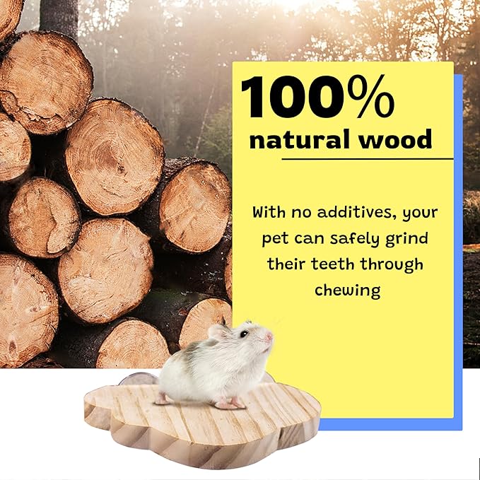 Hamster Suspension Bridge Toy，Small Animal Climbing Toys,Chinchilla Cage Natural Wood Flexible Platform Toy,Suitable for Hamsters, Chinchillas, Guinea Pigs, Birds, Small Animals