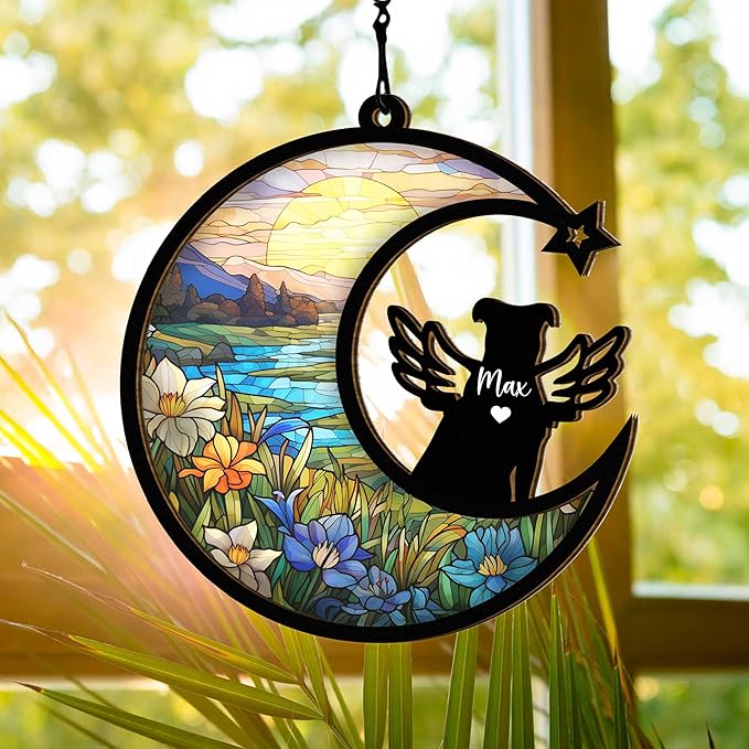 Chillever Jack Russell Terrier Memorial Suncatcher – Custom Dog Loss Ornament, Sympathy Gift for Dog Owners