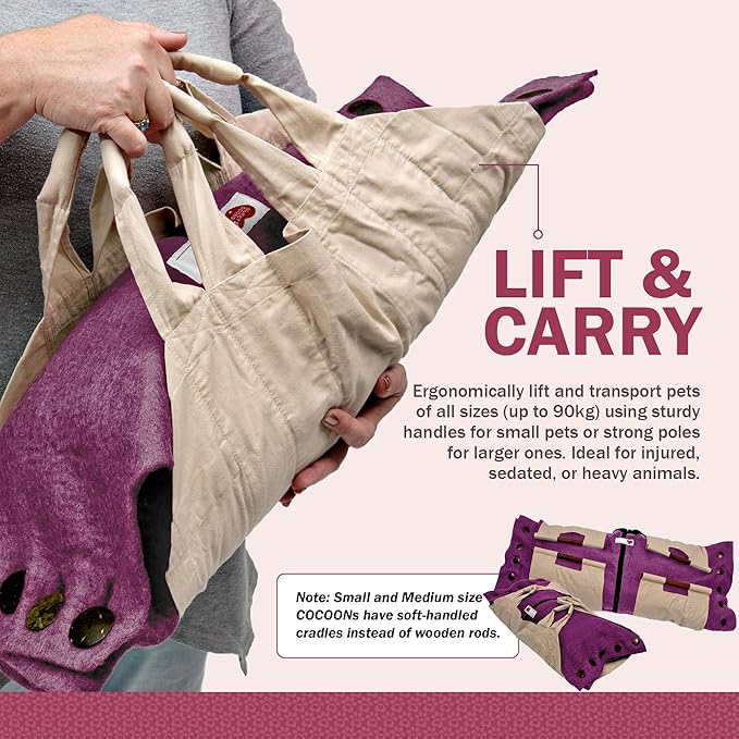 Cocoon® - Eco-Friendly Pet Burial & Cremation Ceremony Kit (Premium Wool) - Casket for Dogs and Cats (Choose Size & Color) (XL, Magenta)