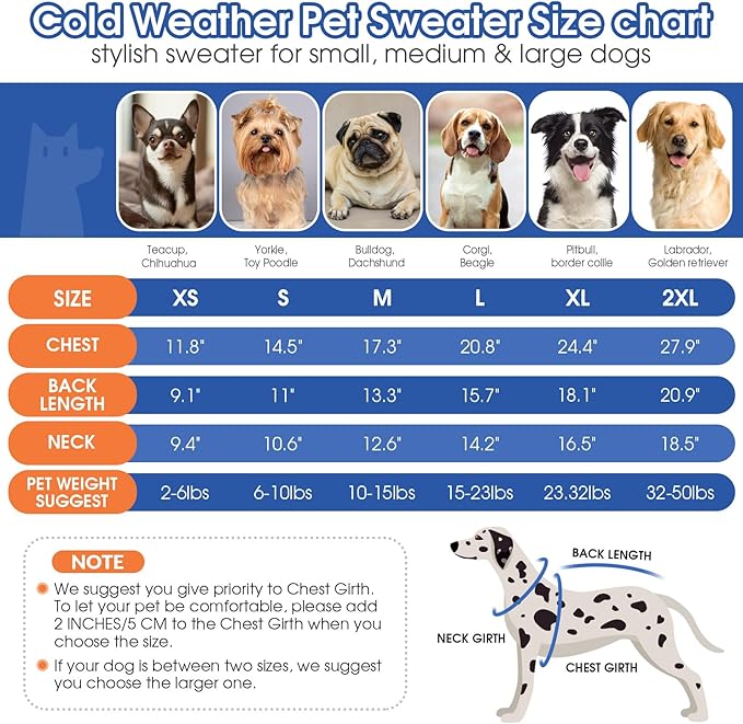 Queenmore XXL Dog Sweater,Large Dog Sweaters for Dogs Girls Boys,Xmas Turtleneck Pet Sweaters for Large Dogs,Cold Weather Doggie Sweatshirt Knitwear for Golden Retriever,Labrador(Light Apricot,XXL)