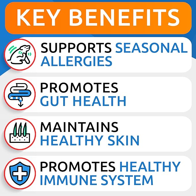 Allergy Relief + Omega 3 Bundle - Anti-Itch Skin&Coat Supplement + Skin Allergy - Omega 3 Fish Oil + EPA& DHA Fatty Acids - Itching&Paw Licking + Joint Health - 180 Chews + 180 Softgels - Made in USA